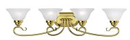 Coronado 4-Light Bathroom Vanity Light in Polished Brass