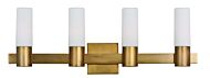 Contessa 4-Light Bathroom Vanity Light in Natural Aged Brass