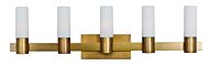 Contessa 5-Light Bathroom Vanity Light in Natural Aged Brass