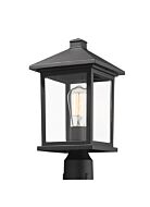 Z-Lite Portland 1-Light Outdoor Post Mount Fixture Light In Black