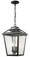 Z-Lite Bayland 3-Light Outdoor Chain Mount Ceiling Fixture Light In Oil Rubbed Bronze