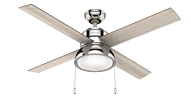 Hunter LOKI 2 Light 52 Inch Indoor Ceiling Fan in Polished Nickel