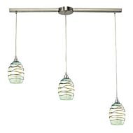 Vines 3-Light Pendant in Satin Nickel