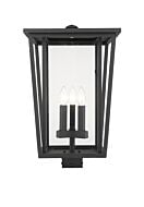 Z-Lite Seoul 3-Light Outdoor Post Mount Fixture Light In Black