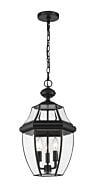 Z-Lite Westover 3-Light Outdoor Chain Mount Ceiling Fixture Light In Black