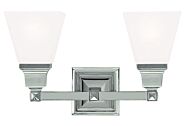 Mission 2-Light Bathroom Vanity Light in Polished Nickel