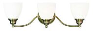 Somerville 3-Light Bathroom Vanity Light in Antique Brass