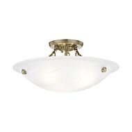 Oasis 3-Light Ceiling Mount in Antique Brass