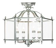 Livingston 4-Light Pendant with Ceiling Mount in Brushed Nickel