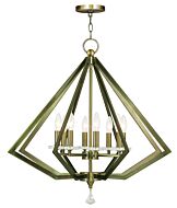 Diamond 8-Light Chandelier in Antique Brass