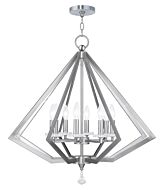 Diamond 8-Light Chandelier in Brushed Nickel