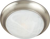 Maxim Lighting Essentials 3 Light Marble Flush Mount in Satin Nickel