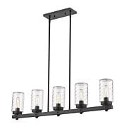 Z-Lite Tahoe 5-Light Linear Pendant Light In Matte Black