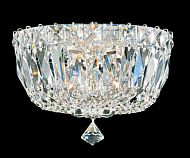 Petit Crystal Deluxe 3-Light Flush Mount Ceiling Light in Silver