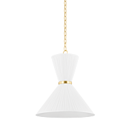 Enid 2-Light Pendant in Aged Brass