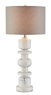 Sasha 1-Light Table Lamp in White with Gray