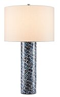 Indigo 1-Light Table Lamp in Blue with White