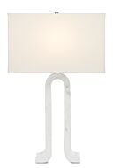 Leo 1-Light Table Lamp in White Marble