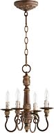 Quorum Salento 4 Light 15 Inch Transitional Chandelier in Vintage Copper