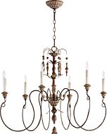 Quorum Salento 6 Light 28 Inch Transitional Chandelier in Vintage Copper