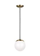 Leo 1-Light Pendant in Satin Brass