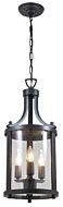 DVI Niagara Outdoor 3-Light Outdoor Pendant in Hammered Black