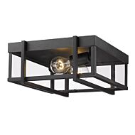 Tribeca Nb 2-Light Outdoor Flush Mount Ceiling Light in Natural Black