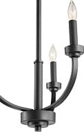 Quorum Reyes 3 Light 22 Inch Transitional Chandelier in Noir