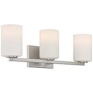 Sienna 3-Light Bathroom Vanity Light in Brushed Steel