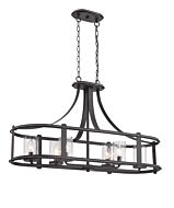 Palencia 6-Light Linear Chandelier in Artisan Pardo Wash