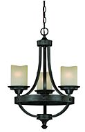 Halifax 3-Light Mini Chandelier in Black Walnut