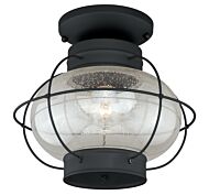 Chatham 1-Light Outdoor Semi-Flush Mount in Textured Black