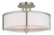 Wesley 3-Light Ceiling Mount in Brushed Nickel