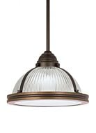 Sea Gull Pratt Street Prismatic 7 Inch Pendant Light in Autumn Bronze