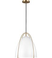 Sea Gull Norman Pendant Light in Satin Brass