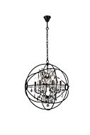 Geneva 6-Light Chandelier in Dark Bronze