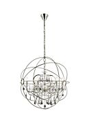 Geneva 6-Light Chandelier in Polished Nickel