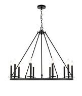 Millennium Florence 10 Light Transitional Chandelier in Matte Black