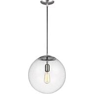 Sea Gull Leo Globe Pendant Light in Satin Aluminum