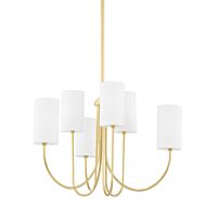 Harlem 6-Light Chandelier in Aged Brass