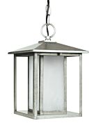 Hunnington 1-Light Outdoor Pendant in Weathered Pewter