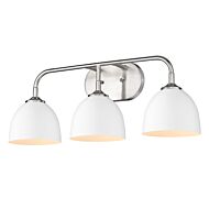 Zoey Pw 3-Light Bathroom Vanity Light in Pewter