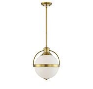 Savoy House Westbourne 1 Light Pendant in Warm Brass