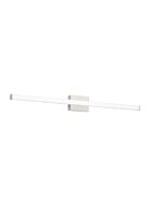 Lufe 1-Light LED Bathroom Vanity Light in Satin Nickel