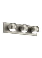 Oko 3-Light LED Bathroom Vanity Light in Satin Nickel