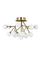 Mara 16-Light LED Flush Mount in Aged Brass