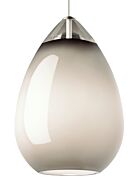 Tech Alina 2700K LED 12 Inch Pendant Light in Satin Nickel and Smoke