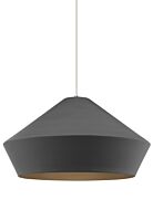 Tech Brummel 2700K LED 11 Inch Pendant Light in Satin Nickel and Charcoal Gray