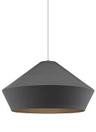 Tech Brummel 11 Inch Pendant Light in Satin Nickel and Charcoal Gray