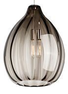 Tech Harper 2700K LED 20 Inch Pendant Light in Satin Nickel and Smoke